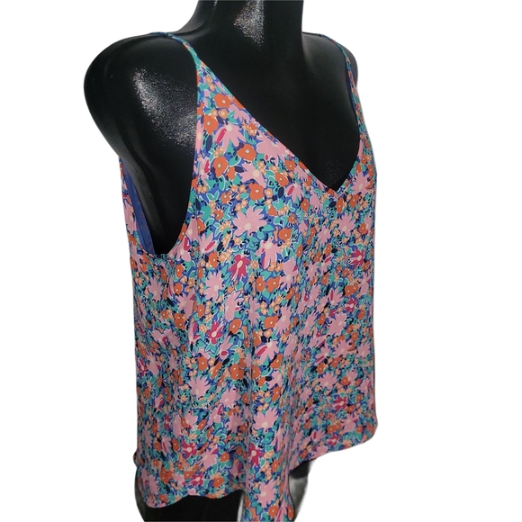 Loft Colorful Floral Cami Top L - Picture 2 of 6